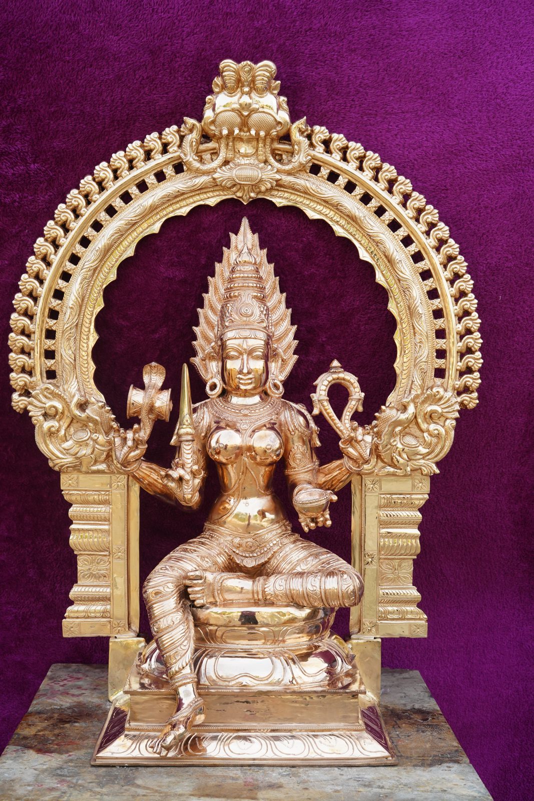 Amman Temple, Malaysia — Panchaloha deities and temple metalwork, Malaysia — June 2022 (2)