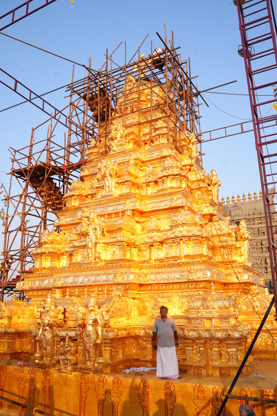 Yadadri Vimanam — India's largest gold-clad Vimanam, Yadadri Sri Lakshmi Narasimha Swamy Temple, Telangana (2)