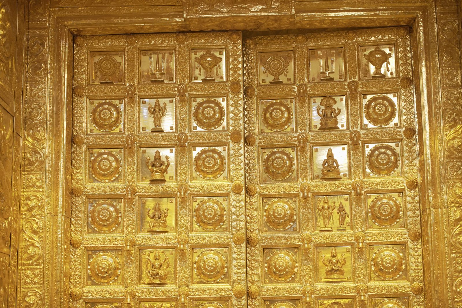 Sanctum Doors — Gold-clad repoussé sanctum doors for the Yadadri temple (5)