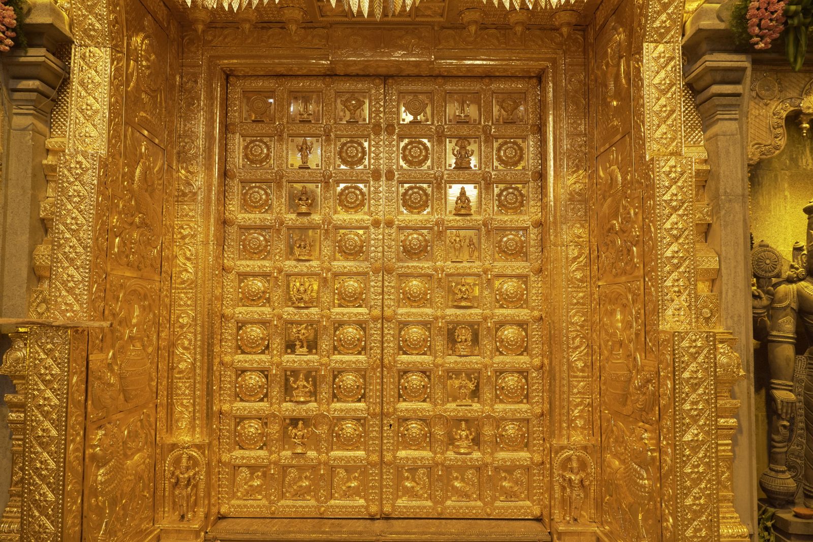 Sanctum Doors — Gold-clad repoussé sanctum doors for the Yadadri temple (2)