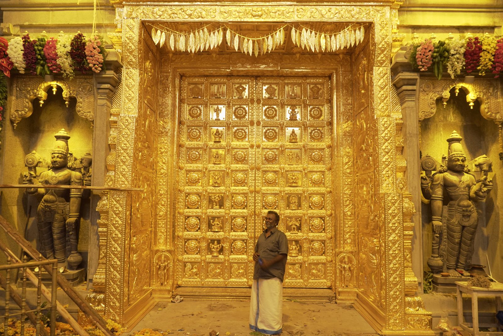 Sanctum Doors — Gold-clad repoussé sanctum doors for the Yadadri temple (4)