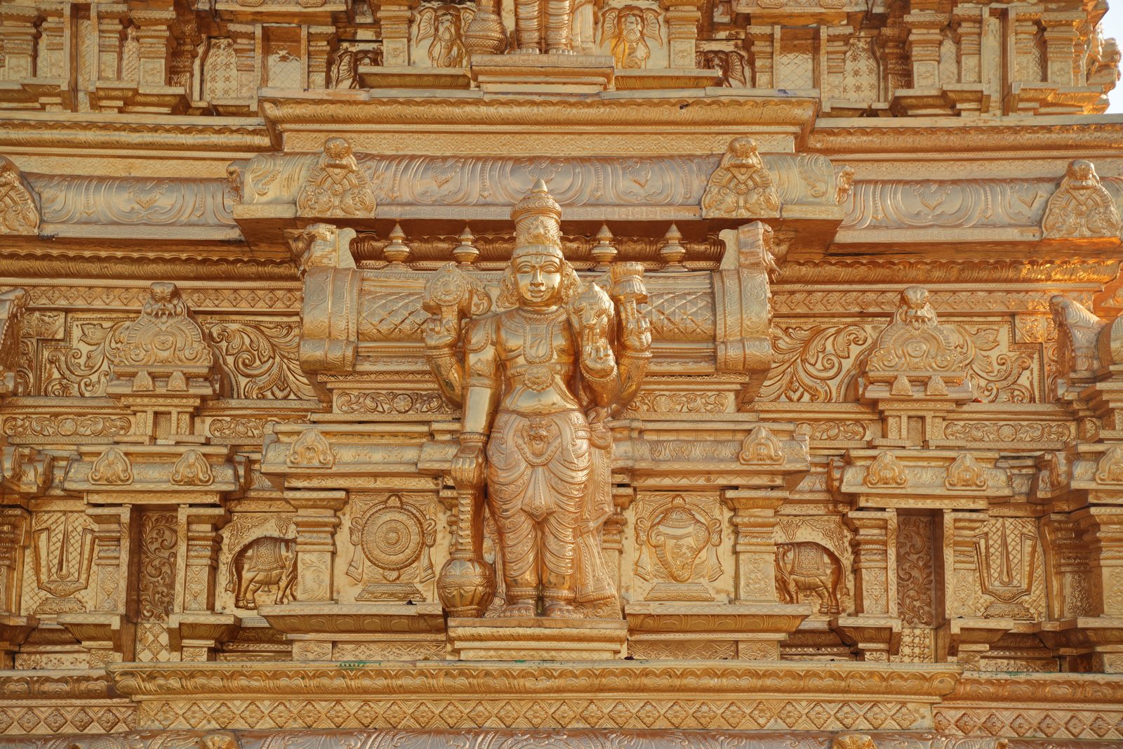 Yadadri Vimanam — India's largest gold-clad Vimanam, Yadadri Sri Lakshmi Narasimha Swamy Temple, Telangana (3)