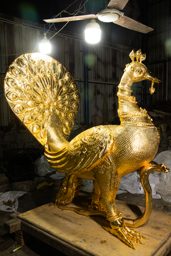 Peacock — Ornamental peacock forms in bronze and repoussé (2)