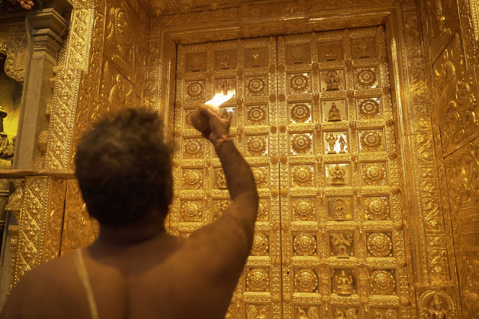 Sanctum Doors — Gold-clad repoussé sanctum doors for the Yadadri temple (3)