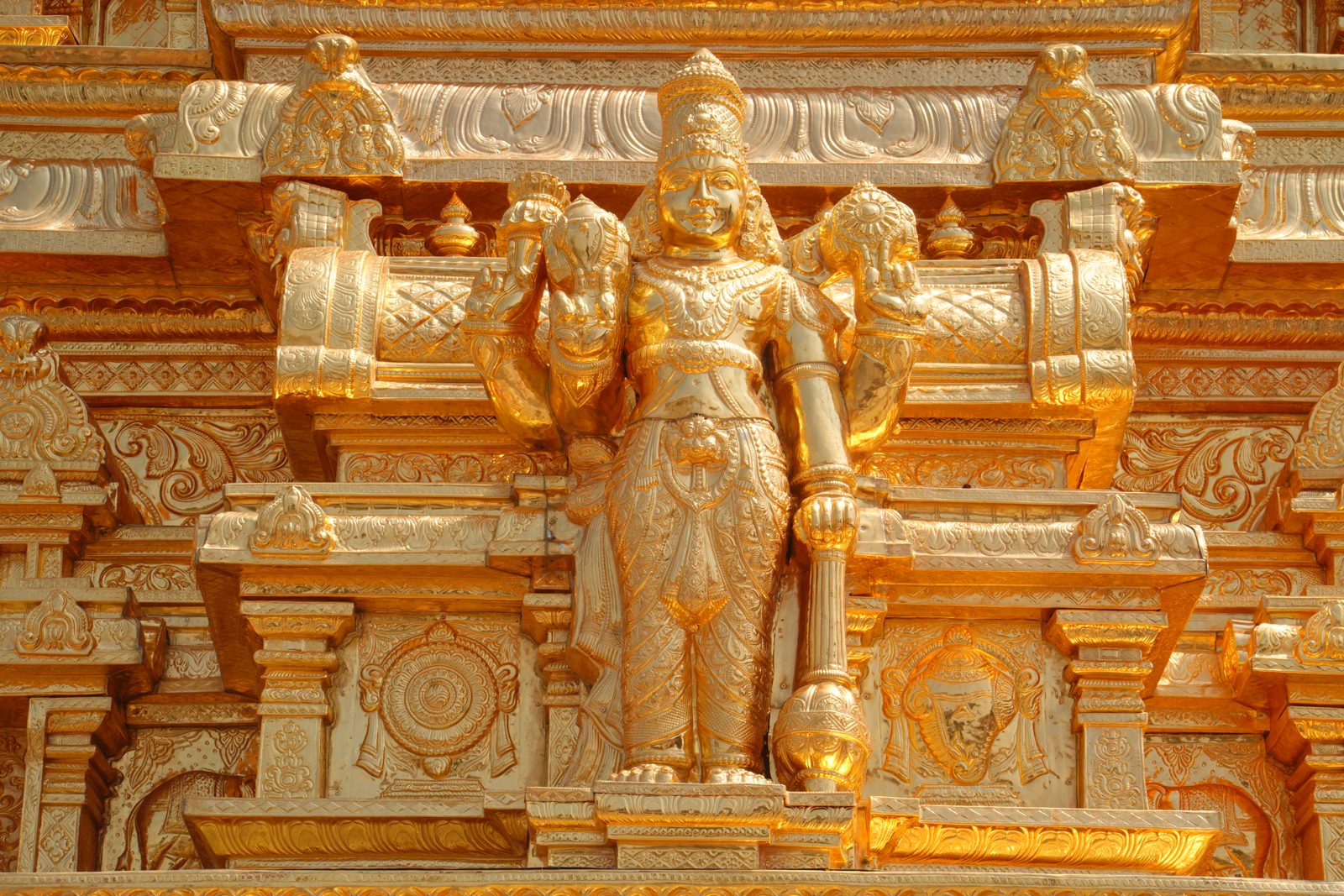 Yadadri Vimanam — India's largest gold-clad Vimanam, Yadadri Sri Lakshmi Narasimha Swamy Temple, Telangana (5)